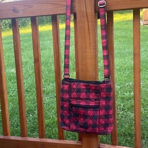 Vera Bradley Red and Black Plaid Crossbody Bag